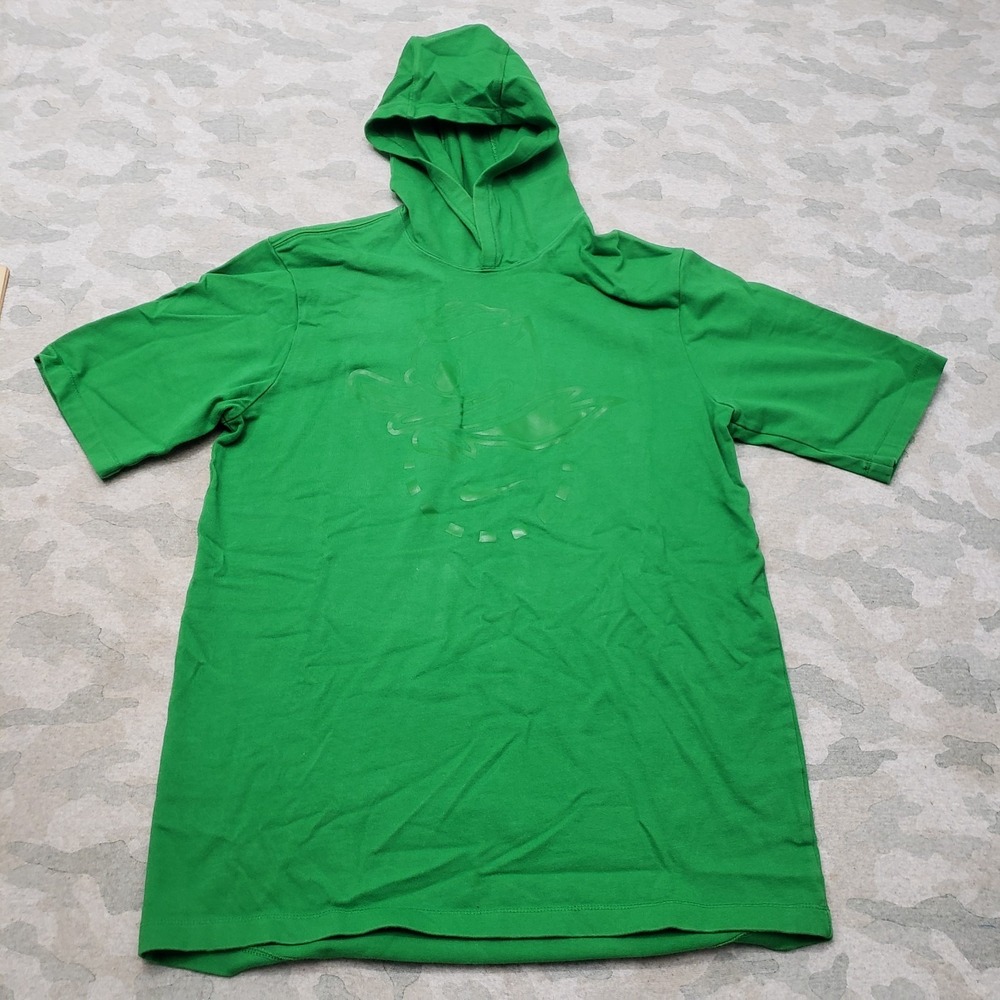 Oregon Ducks Nike Top Womens Large Green Hooded Half Sleeve‎